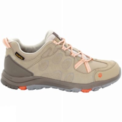 Jack Wolfskin Womens Rocksand Texapore Low Boot Sand Dune/Hot Coral